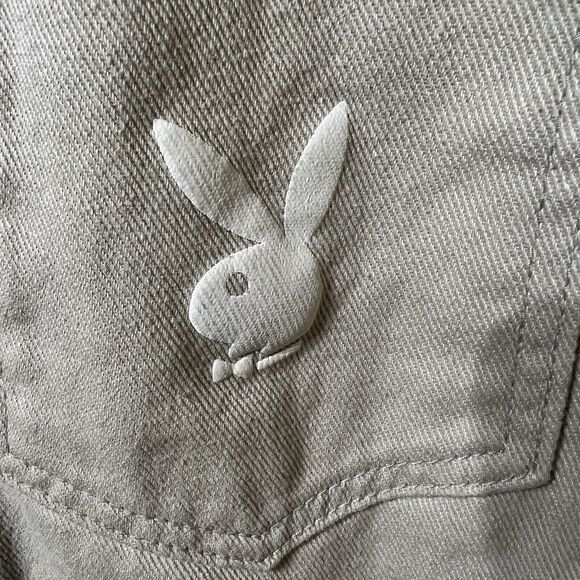 Playboy by Pacsun Men’s Beige Denim, Corduroy Collar Trucker Jacket  Size SMALL - Picture 9 of 12